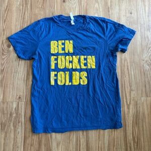 Blue Graphic Custom Ben Fuc*en Folds T-Shirt